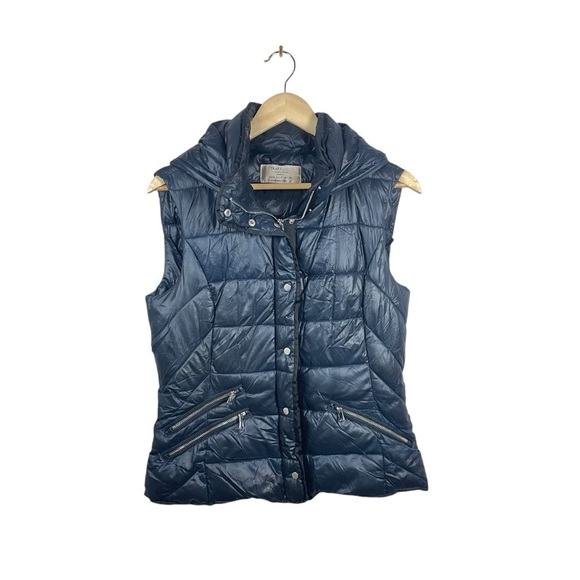 Zara Trafaluc Women’s Hooded Puffer Vest in Navy Size M - Picture 5 of 10